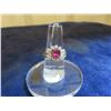 Image 4 : 14kt Gold Cluster Ladies Dinner Ring with Ruby + Diamonds Sz 6.5 Total Weight 7.6 gr.