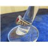 Image 5 : 14kt Gold Cluster Ladies Dinner Ring with Ruby + Diamonds Sz 6.5 Total Weight 7.6 gr.