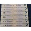 Image 2 : Lot of 10 Sequential 1986 $5 Bills - Unused