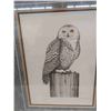 Image 2 : Framed Owl Print Limited Edition John Paul Lauand 18" x 22" 