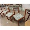 Image 2 : 4 Teak Chairs with Upholstered Seats + Seat Back - Needs Cleaning or Replacing &