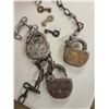 Image 2 : 3 CPR Railway Locks with Chains & Keys 