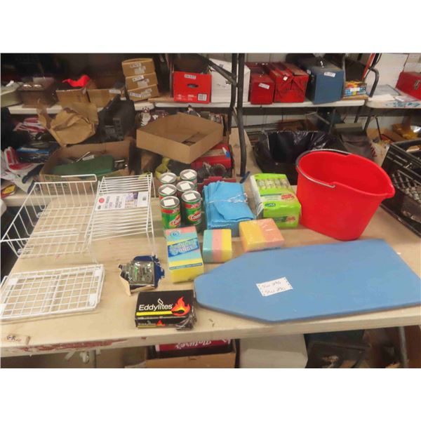 6 Comet Cleaners 480g, Cleaning Sponge, Matches, Iron Board, Shelf Organizer,