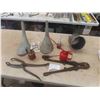 Image 1 : Bolt Cutters, Oil Squirt Can, Funnels, plus more