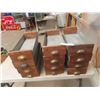 Image 1 : 12 Old General Store Drawers - Wood + Galvanized ; 3.5" x 8" x 19.5"