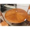 Image 3 : Oak Pedestal Table 30" x 42" with (1) 18" Leaf + 5 Press Back Chairs
