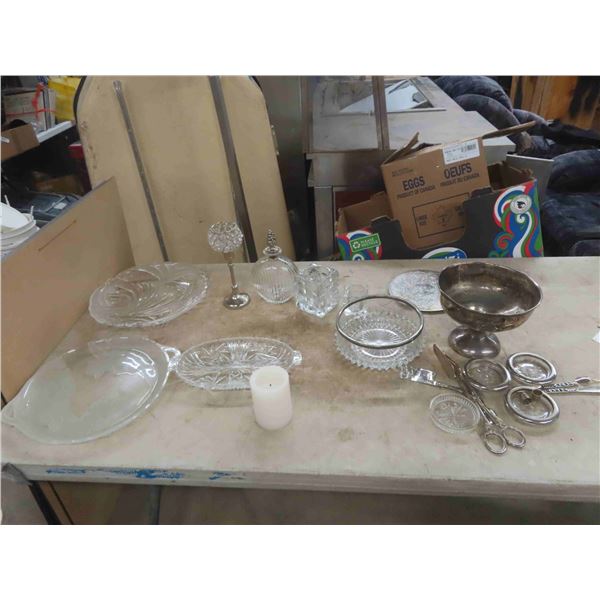 Crystal, Cut glass, Silverware; Trays, Plates, Candle Holders, Plus more 