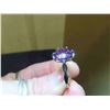 Image 8 : Complete Set Amethyst Pendant, Earrings + Ring (Sz6) - 14K Gold Plated on 