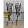 Image 1 : (2) Metal Decorative/ Staging/ Flower Holders/ Containers -Cones are Removeable