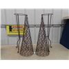 Image 2 : (2) Metal Decorative/ Staging/ Flower Holders/ Containers -Cones are Removeable
