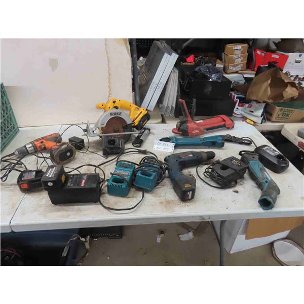 Cordless Tools -Hilti, DeWalt, Makita, Rigid ; Saws, Drills, Chargers, plus more