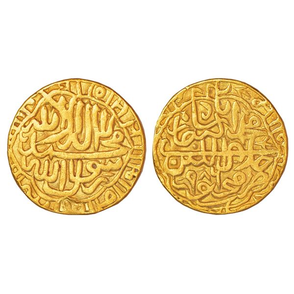 Mughals: Akbar (1556-1605 AD) - gold token based on coin designs of a ...