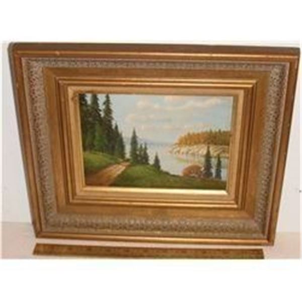 Striking "Path to the Lake" by Chris - image 6 x 8 " -Frappante "Passe allant au lac" par Chris