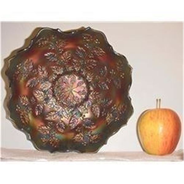 a real razor blade edged very old depresion glass Carnival bowl - bol si vieux et beau de Carnival