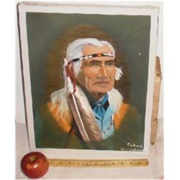 Original as is painting on canvas Chief and actor Dan George-peinture original sur toile comme telle