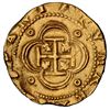 Image 2 : SPAIN, Seville, gold cob 4 escudos, Philip II, assayer Gothic D below mintmark S to left.