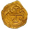 Image 2 : SPAIN, Toledo, gold cob 2 escudos, Philip II, 1590 date to right assayer C below mintmark oT and abo