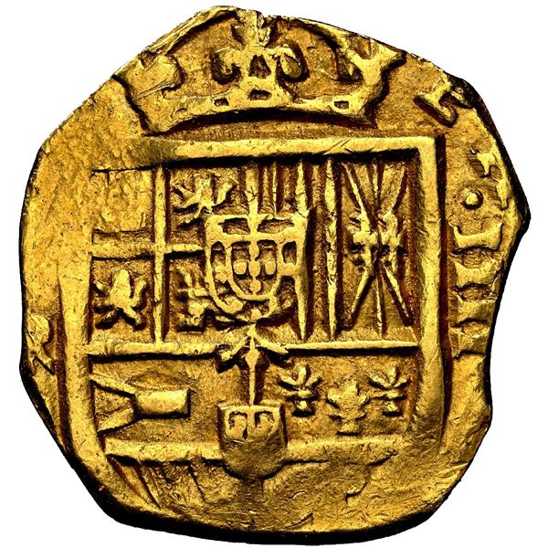 SPAIN, Seville, gold cob 4 escudos, 1639 R, rare, NGC AU 55.