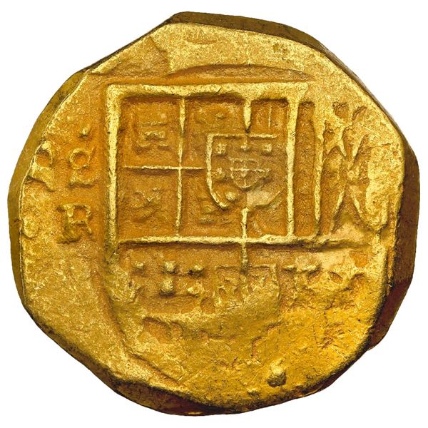 SPAIN, Seville, gold cob 4 escudos, Philip IV, assayer R below mintmark S to left, NGC MS 62.