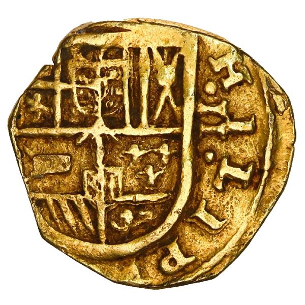 SPAIN, Seville, gold cob 2 escudos, Philip IV, assayer not visible.