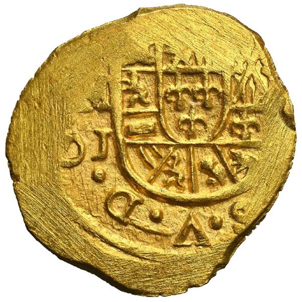 MEXICO, Mexico City, gold cob 1 escudo, (1714) J, NGC MS 64 (1715 Fleet Shipwreck Label).