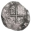 Image 2 : SPAIN, Seville, cob 8 reales, Philip II, assayer Gothic D at 4 o'clock outside tressure on reverse.