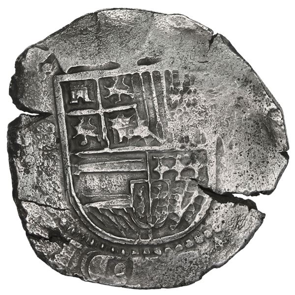 SPAIN, Seville, cob 8 reales, Philip II, assayer not visible.