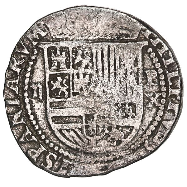 PERU, Lima, cob 2 reales, Philip II, assayer X to right, very rare, Grade 1, ex-Atocha Research Coll