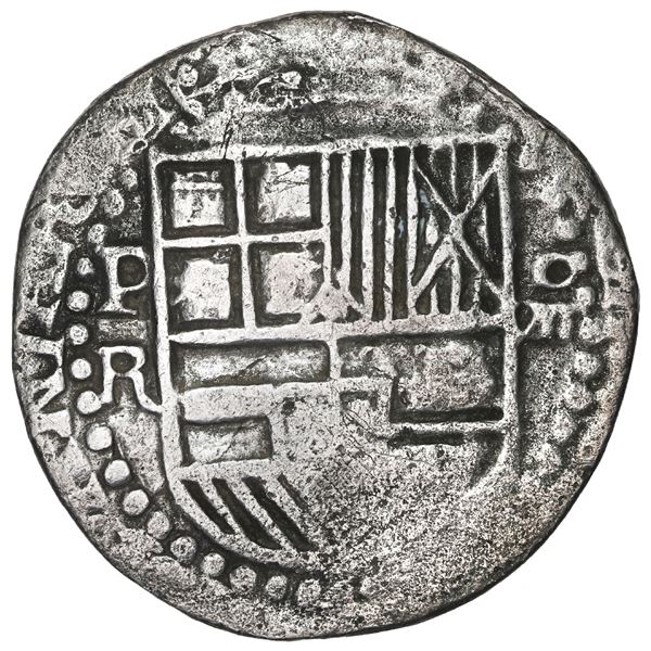 BOLIVIA, Potosí, cob 8 reales contemporary counterfeit, Philip III, assayer R (curved leg), ex-Atoch