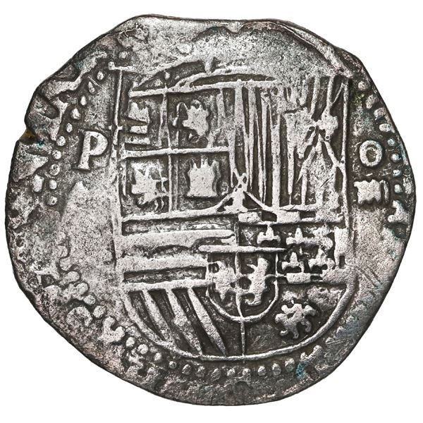 BOLIVIA, Potosí, cob 4 reales, Philip II, assayer A/B, rare, ex-Atocha Research Collection (coin 123