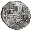 Image 1 : BOLIVIA, Potosí, cob 8 reales, Philip III, assayer R (curved leg), Grade 1.