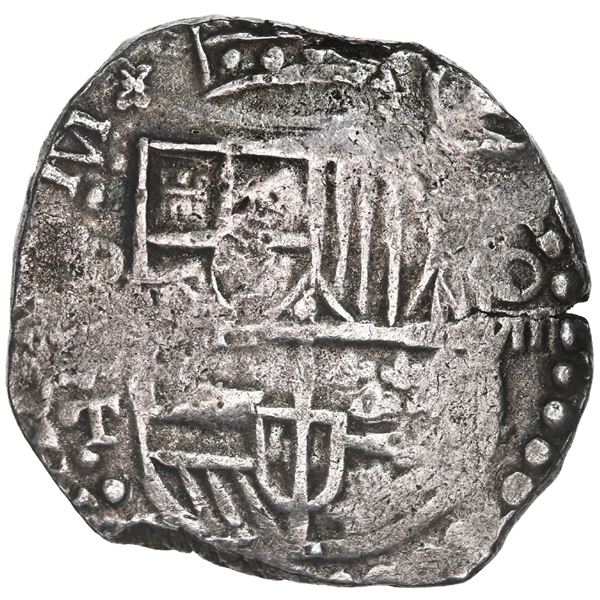 BOLIVIA, Potosí, cob 8 reales, 1619 T, quadrants of cross transposed, Grade 1.