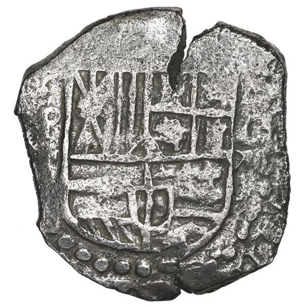 BOLIVIA, Potosí, cob 8 reales, Philip III, assayer T, upper half of shield transposed, Grade 1 (hand