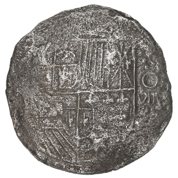 BOLIVIA, Potosí, cob 8 reales, Philip III, assayer not visible (style of assayer Q or later), Grade