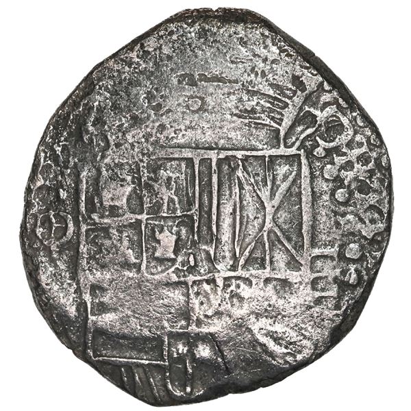 BOLIVIA, Potosí, cob 4 reales, Philip III, assayer not visible (style of assayer Q or later), no Gra