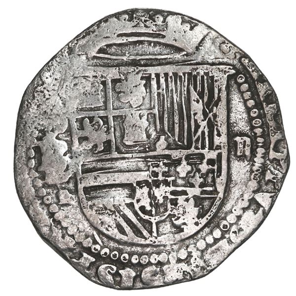 BOLIVIA, Potosí, cob 2 reales, Philip II, assayer B/L/L, rare, Grade 1.