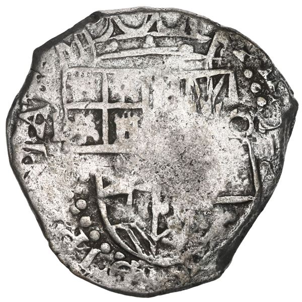 BOLIVIA, Potosí, cob 8 reales, 1617 (M), date at 7-8 o'clock, Grade 1.
