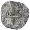 Image 2 : SPAIN, Seville, cob 8 reales, Philip II, assayer Gothic D at 4 o'clock outside tressure around cross