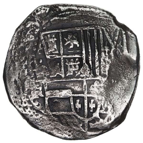 BOLIVIA, Potosí, cob 8 reales, Philip IV, assayer TR (large, late 1630s).