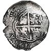 Image 2 : BOLIVIA, Potosí, cob 8 reales, (1651-52) E, with crown-alone countermark on shield.