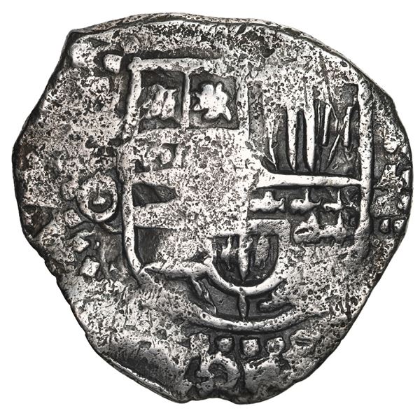 BOLIVIA, Potosí, cob 4 reales, (1649) O/Z, rare, with crowned-L countermark on cross.