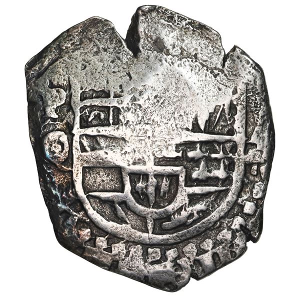 BOLIVIA, Potosí, cob 4 reales, (1649) O/Z, rare, with crowned-L countermark on cross.