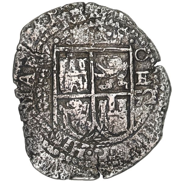 BOLIVIA, Potosí, cob 8 reales, 1652 E, Transitional Type III/A, rare.