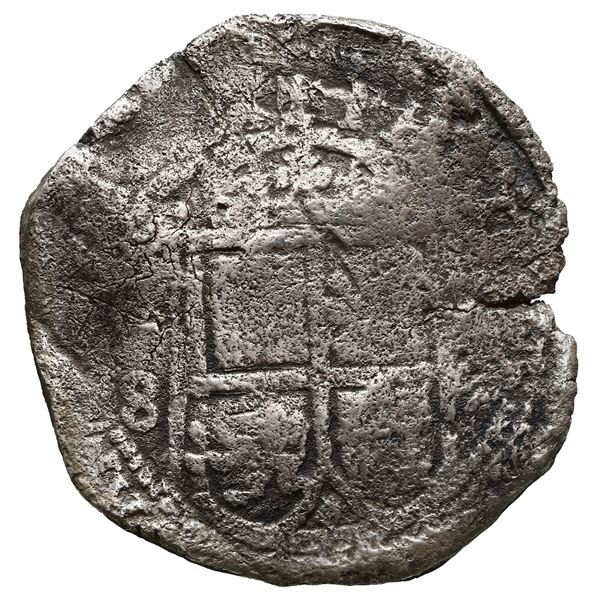 BOLIVIA, Potosí, cob 8 reales, 1652 E, Transitional Type IV/A, NGC F details / sea salvaged (Shipwre