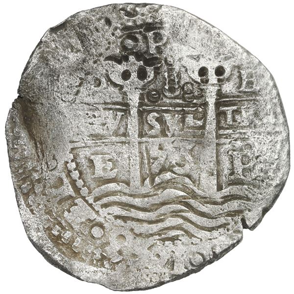 BOLIVIA, Potosí, cob 8 reales, 1653 E, •PH• at top.