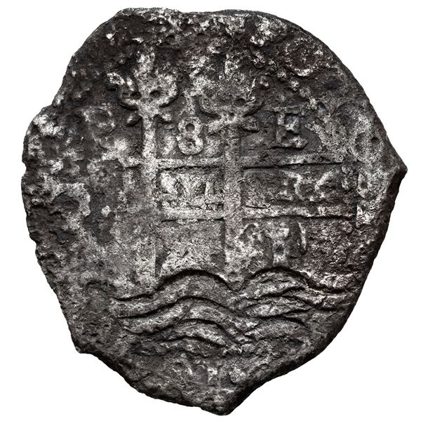 BOLIVIA, Potosí, cob 8 reales, Philip IV, assayer E, NGC VG details / sea salvaged (Shipwreck Blue L