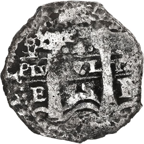 BOLIVIA, Potosí, cob 4 reales, 1655 E, PH at top.