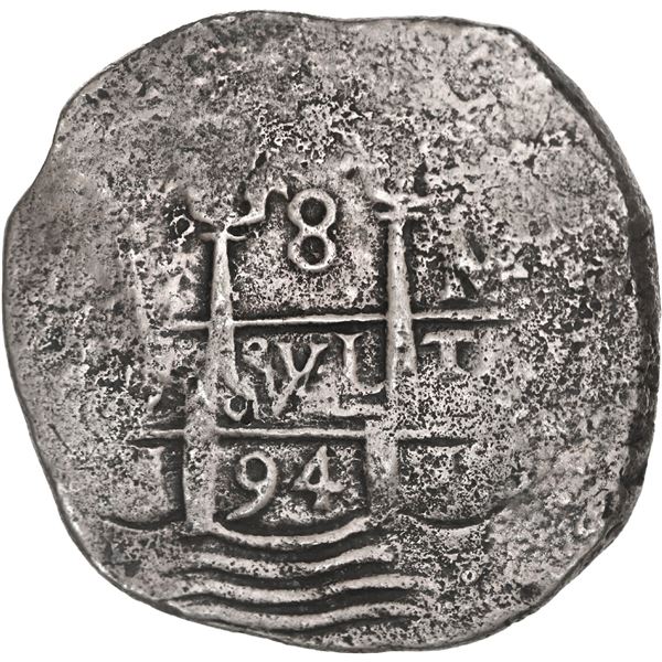PERU, Lima, cob 8 reales, 1694 M.