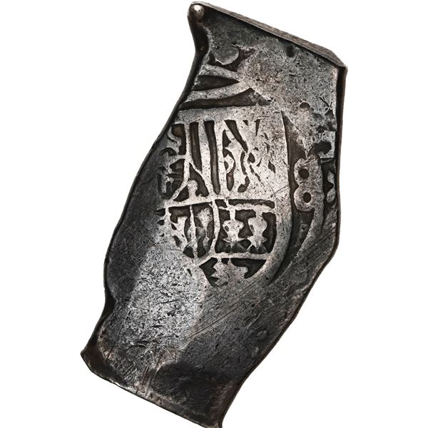 MEXICO, Mexico City, cob 8 reales, Charles II, assayer not visible, cross side struck with 4R die, r