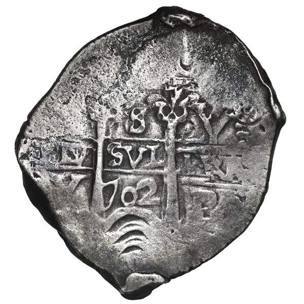 BOLIVIA, Potosí, cob 8 reales, 1702 Y, rare, NGC VF details / sea salvaged (Shipwreck Blue Label).